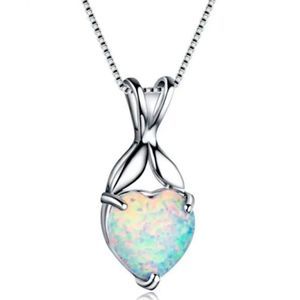 OPAL HEART TEARDROP NECKLACE